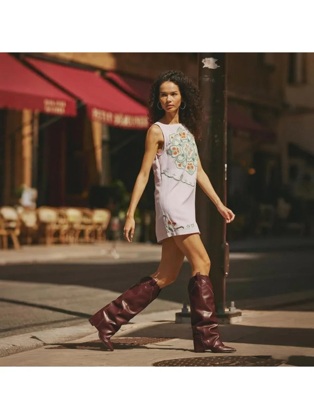 Women's Burgundy Shark Studded Fold Over Knee High Snip Toe Cowgirl Slouch Boots